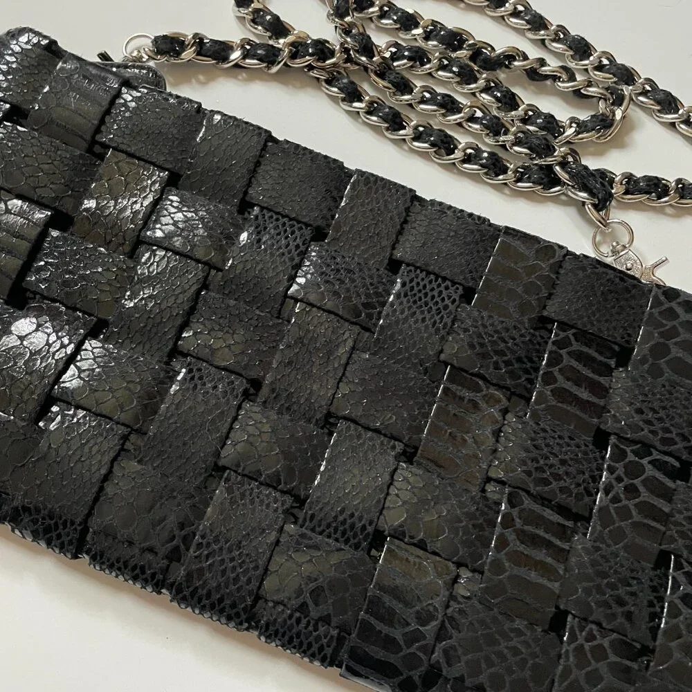 Soft crossbody bag, Checkered design bag with removable chain